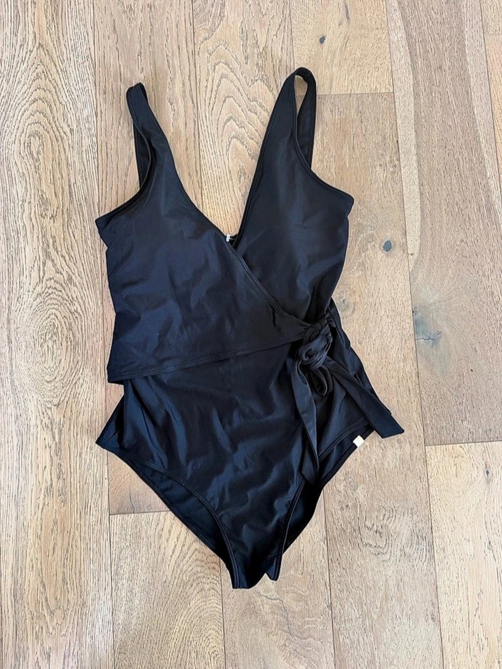 Summersalt The Perfect Wrap One-Piece Black Swimsuit 12 Long